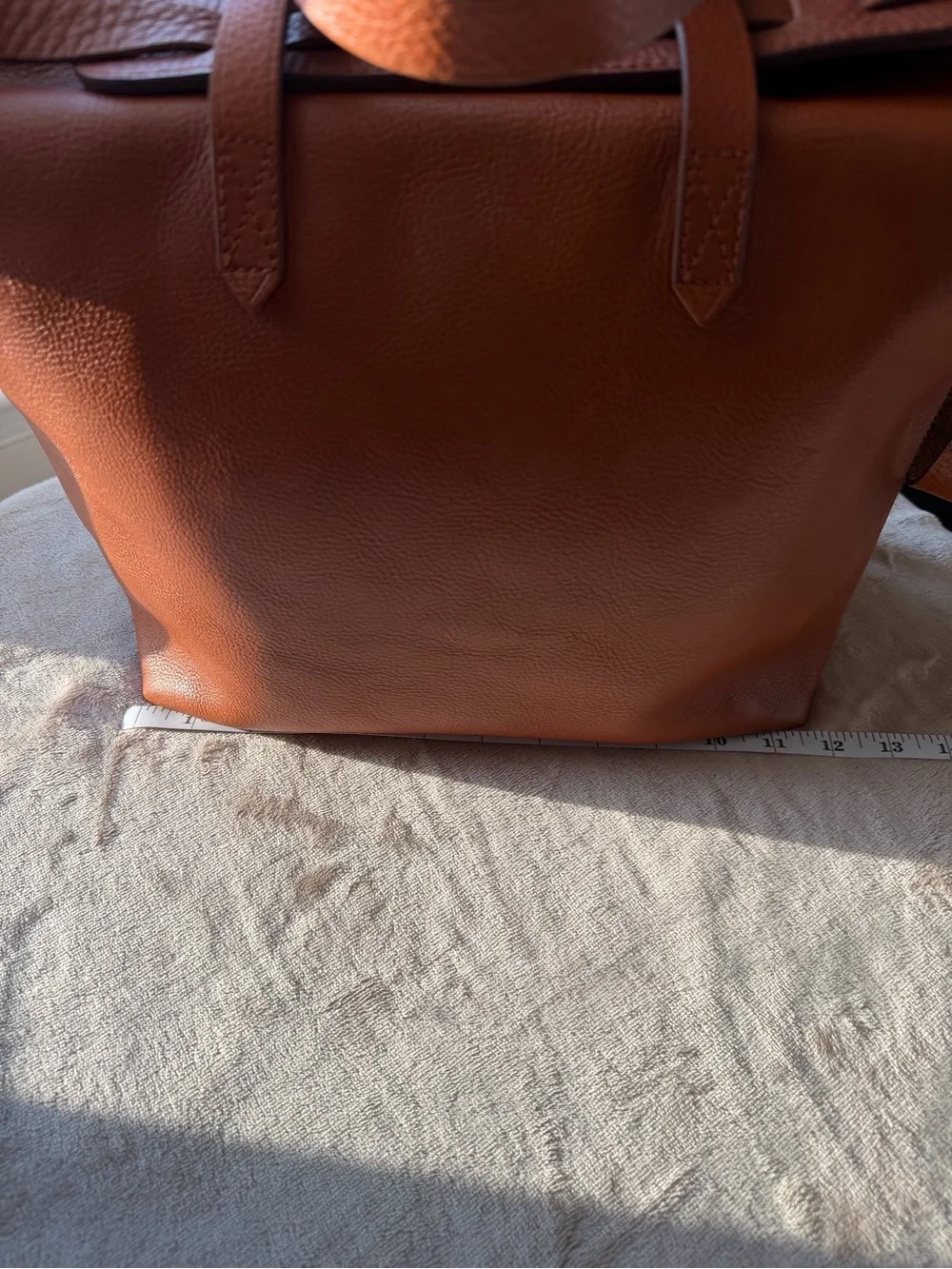 Madewell The Transport Satchel English Saddle Pebbled Leather Crossbody Bag